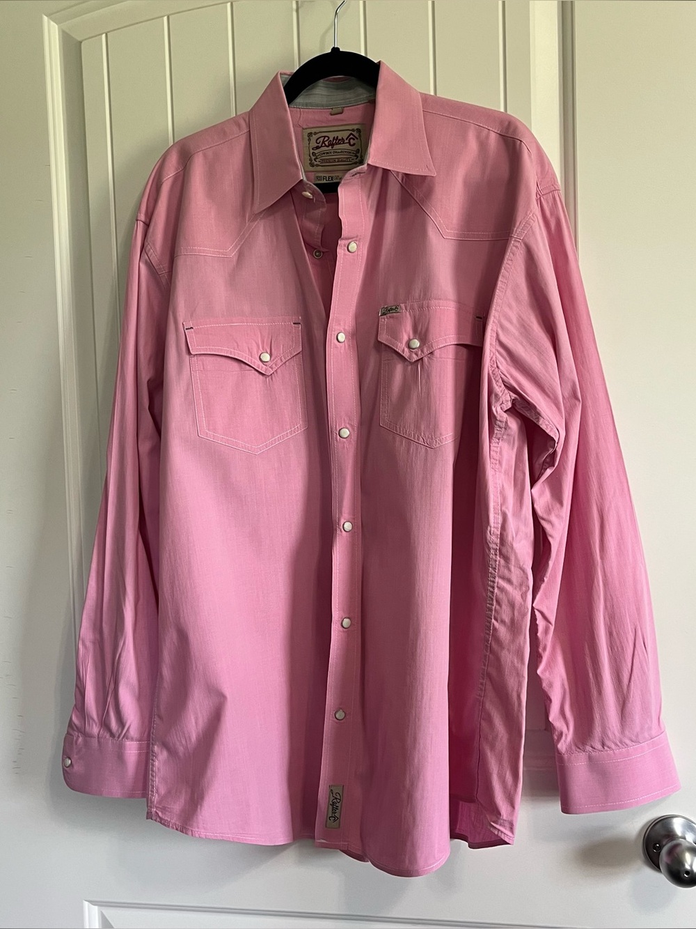 Rafter C Pearl Snap Western Shirt Large Cavendars Rodeo Cowboy Pro Flex 45 Pink